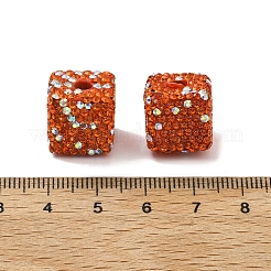 Бусины из полимерной глины в форме куба со стразами&nbsp;CLAY-NH0001-08E