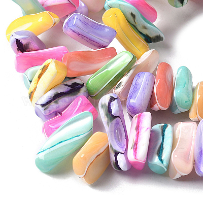 1 нить окрашенных натуральных бусин из ракушек трохус SSHEL-PA0001-01A-1