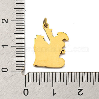 Подвески из нержавеющей стали 304 с ионным покрытием (IP) на рождественскую тематику STAS-O005-01I-G-1