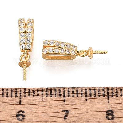 925 кулон поручитель из стерлингового серебра с микро-покрытием из кубического циркония STER-N016-92G-1