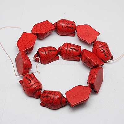 Синтетических нитей бирюзовые бусы TURQ-G119-20x29mm-03-1