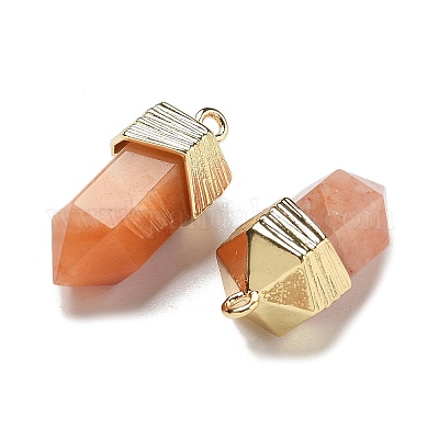 Граненые подвески из натурального топаза и нефрита G-G181-03G-02-1