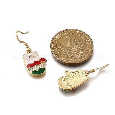 Болтающийся серьги сплава эмали EJEW-JE06606-1