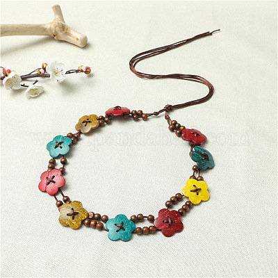 Цепочки для талии и живота в стиле бохо из искусственной кожи с цветным узором из кокоса для женщин FS-WGCE780-02-1