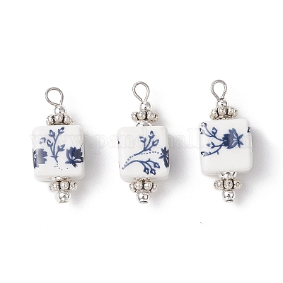 Подвески из фарфора ручной работы с принтом PALLOY-JF03965-01-1