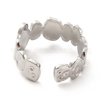 Кольцо-манжета с открытой геометрией из нержавеющей стали 304 RJEW-F131-12P-1