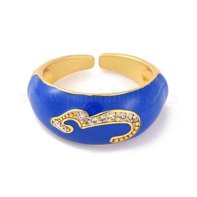 Открытые манжеты из латуни с микропаве номер 3 и прозрачным фианитом RJEW-U009-02F-G-1