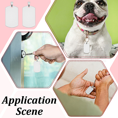 30 шт. 201 нержавеющая сталь с закругленными углами и штампованными пустыми бирками-подвесками STAS-ME0002-06-1