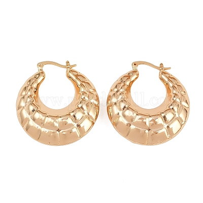 Латунные серьги обруча EJEW-H168-07G-1