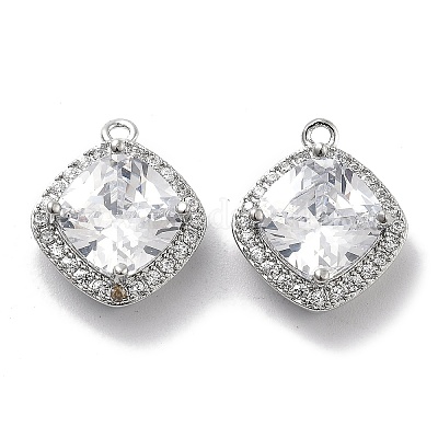 Латунные микропаве прозрачные подвески с фианитом KK-M102-27P-1