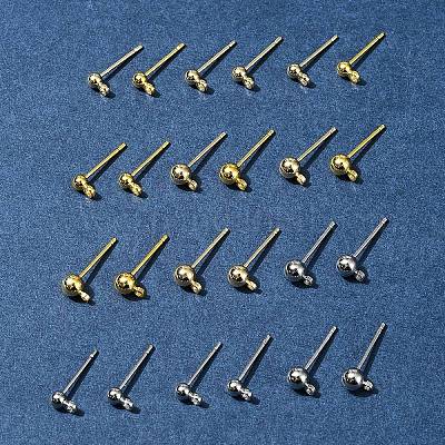 24 шт. 6 sstyles стойка гальванизированная латунь серьги-гвоздики KK-FS0001-41-1