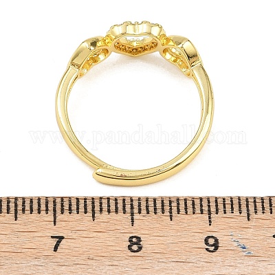 Манжеты из латуни с микро паве кубический цирконий для женщин RJEW-Z113-26G-1