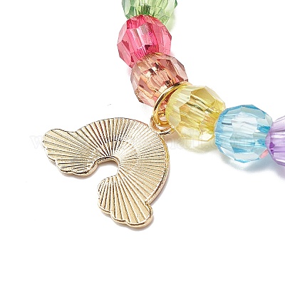 9шт 9 стильных акриловых круглых браслета из бисера BJEW-JB08898-1