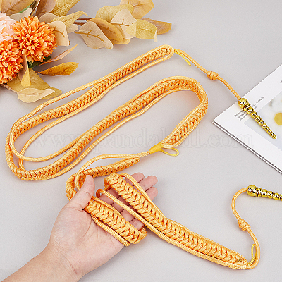 Армейский плечевой шнур из полиэфирного волокна с золотой проволокой AJEW-WH0475-97A-1