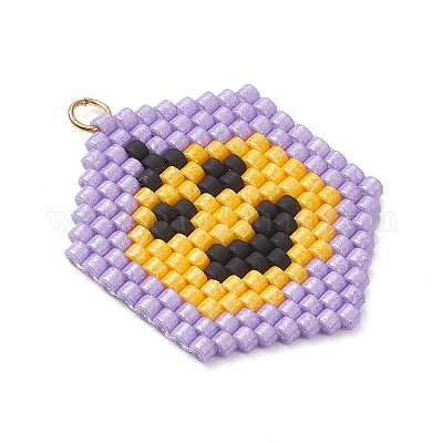 Подвески из стеклянных бусин на тему Хэллоуина PALLOY-MZ00873-05-1