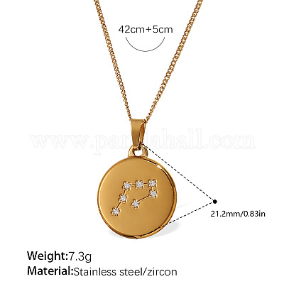 Кулон-подвеска в виде двенадцати созвездий из микропаве из нержавеющей стали 304.&nbsp;WGE6756-01-1