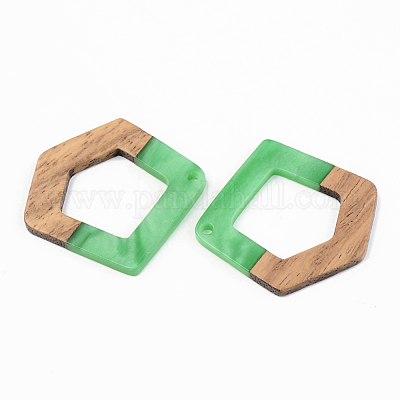 Подвески из непрозрачной смолы и ореха RESI-S389-004A-C03-1