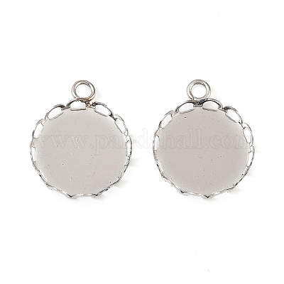 Оправы для подвесок из нержавеющей стали 304 в виде кабошонов STAS-NH0003-02P-01-1