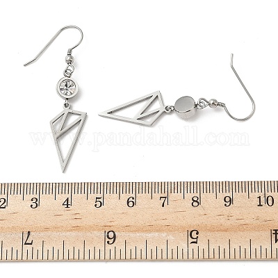 Серьги-подвески из нержавеющей стали 304 с треугольными подвесками EJEW-Z129-07P-1