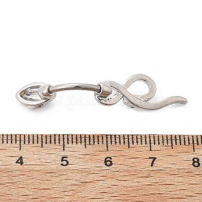 Сплав горный хрусталь змея изогнутая штанга кольца для живота AJEW-R007-03P-03-1