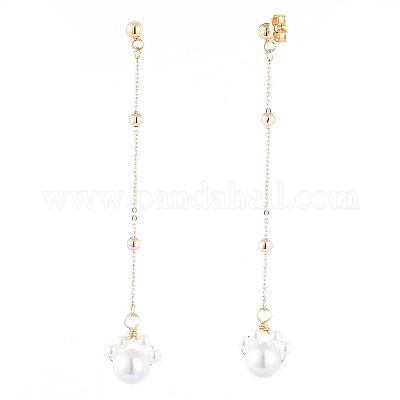 Перламутровые серьги EJEW-JE04137-01-1