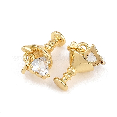 Латунные микропаве прозрачные кубические циркониевые подвески KK-P339-26G-1