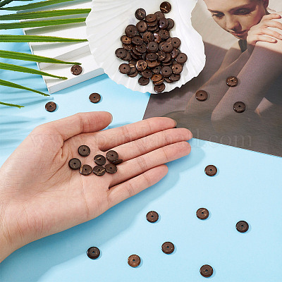 100 шт. натуральные кокосовые бусины COCO-TA0001-01C-1