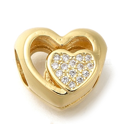 Латунные микро проложить Цирконий Европейский бисером KK-Z086-23G-1