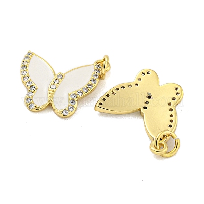 Латунные микропаве прозрачные подвески с фианитом KK-R159-02G-1