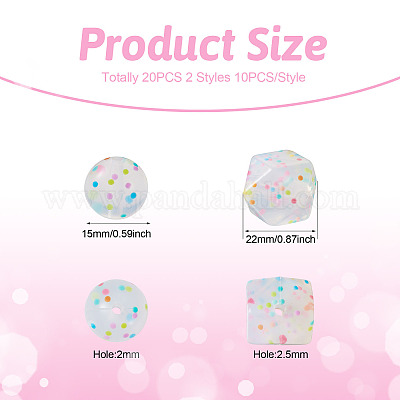 20шт 2 стиля силиконовые бусины SIL-TA0001-23-1
