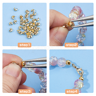 300 шт. Латунные крышки для обжимных бусин KK-DC0004-75-1