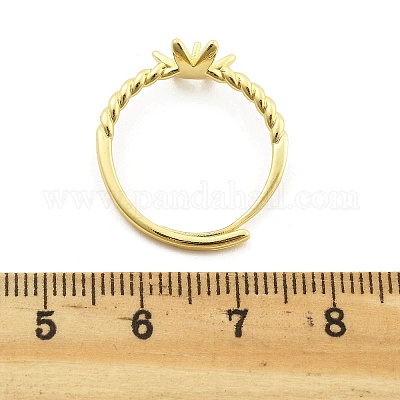 Регулируемые настройки колец из латуни с цветком&nbsp;LS-KK-G527-01D-G-1