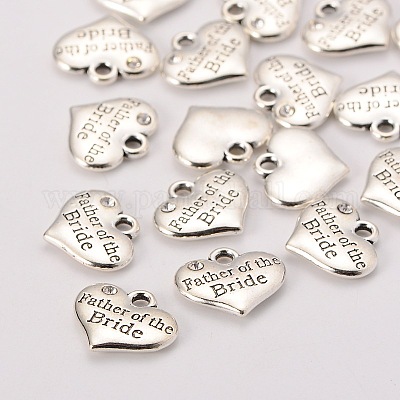 Тема свадьбы античный серебряный тон тибетский стиль сплава сердца с отцом невесты горный хрусталь подвески TIBEP-N005-19C-1