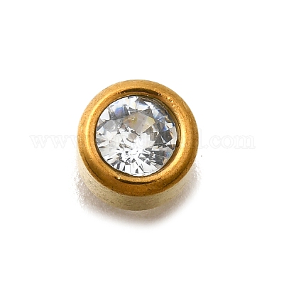 Бусины из нержавеющей стали 304 со стразами STAS-D310-05G-01-1