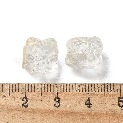 Выпечка расписные прозрачные стеклянные бусины GLAA-C035-01R-1