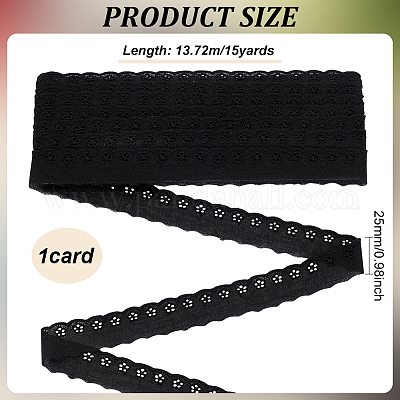 15 ярд хлопка с вышивкой и цветочной кружевной отделкой DIY-WH0542-34A-1