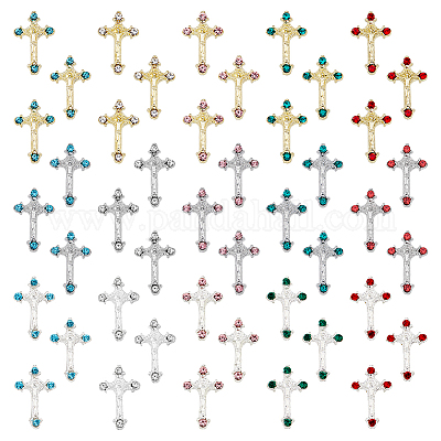 45 шт. 15 стиля кабошонов из сплава со стразами MRMJ-HY0001-23-1