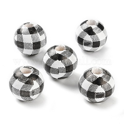 Набивные деревянные европейские бусины WOOD-Z002-09B-1