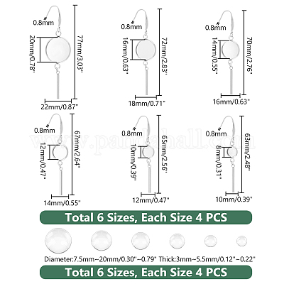 Набор для самостоятельного изготовления пустых куполообразных сережек DIY-UN0005-65-1