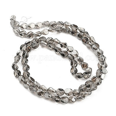 Нити прозрачных стеклянных бусин с жемчужным блеском EGLA-G037-04A-PL01-1