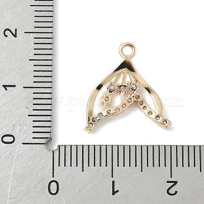 Подвески-коннекторы с изображением морских животных из латуни с паве светло-голубого цвета и прозрачного кубического циркония KK-M326-07B-G-1