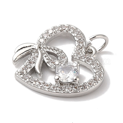 Подвески из латуни и прозрачного циркония с покрытием стойки KK-L216-050P-1