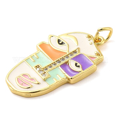 Подвески из настоящей позолоченной латуни с прозрачным кубическим цирконием 18 карат KK-A198-22G-01-1