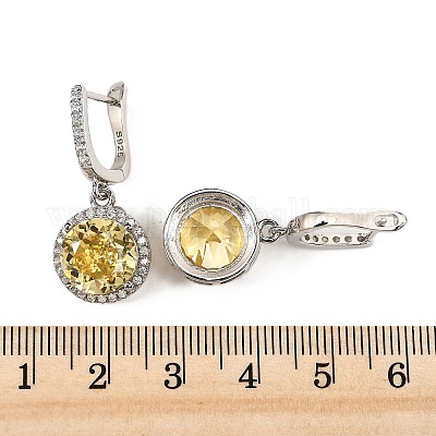 925 серьги-кольца из стерлингового серебра с микропаве из кубических цирконий EJEW-F371-01B-02-1