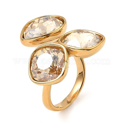 Открытые манжеты в форме капли и квадратного стекла RJEW-G289-01G-07-1