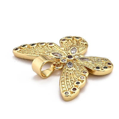 Латунные микропаве прозрачные подвески с фианитом ZIRC-J025-09G-1