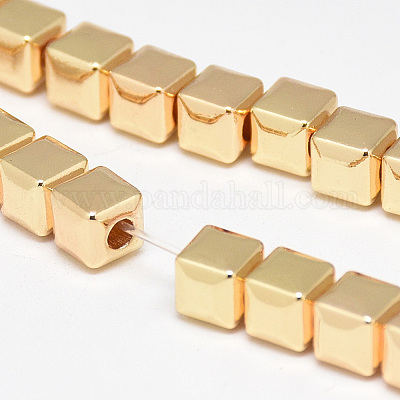 Гальванизировать немагнитных синтетический гематит бисер пряди G-Q465-41KC-1