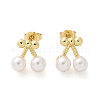 Латунь серьги EJEW-F359-04G-1