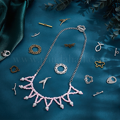 48 шт. 8 стиля тибетский стиль сплав застежка тогл со стразами FIND-PH0020-10-1