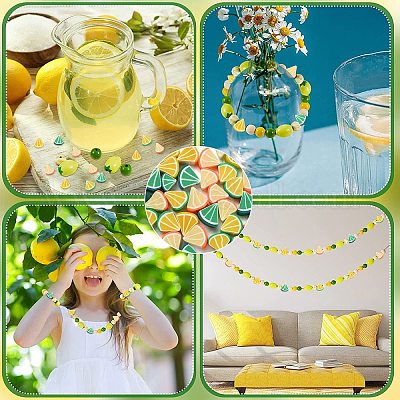 100шт 4 цвета оранжевые бусины из полимерной глины ручной работы CLAY-CJ0001-63-1